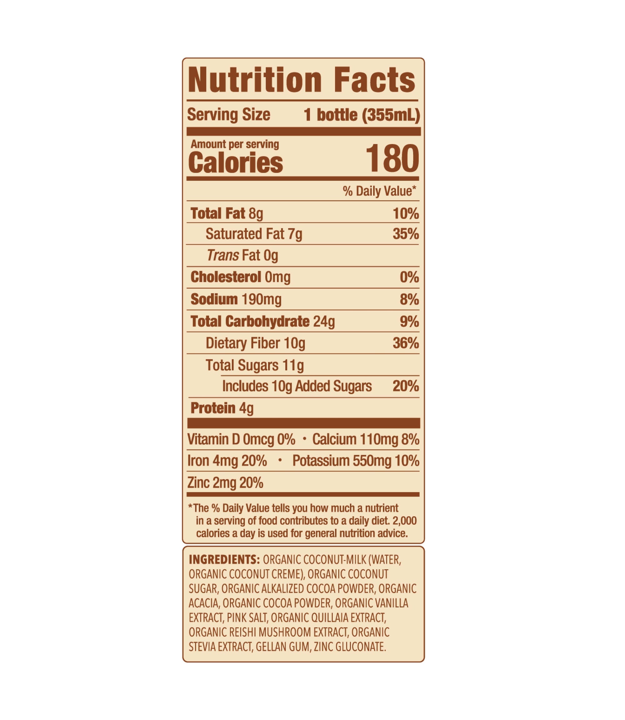 Reishi Chocolate Plant Based Shake