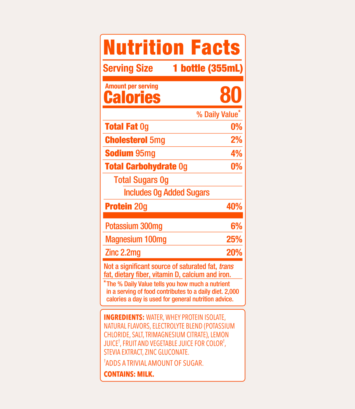 CLEAR Mandarin Orange 20g Whey Protein
