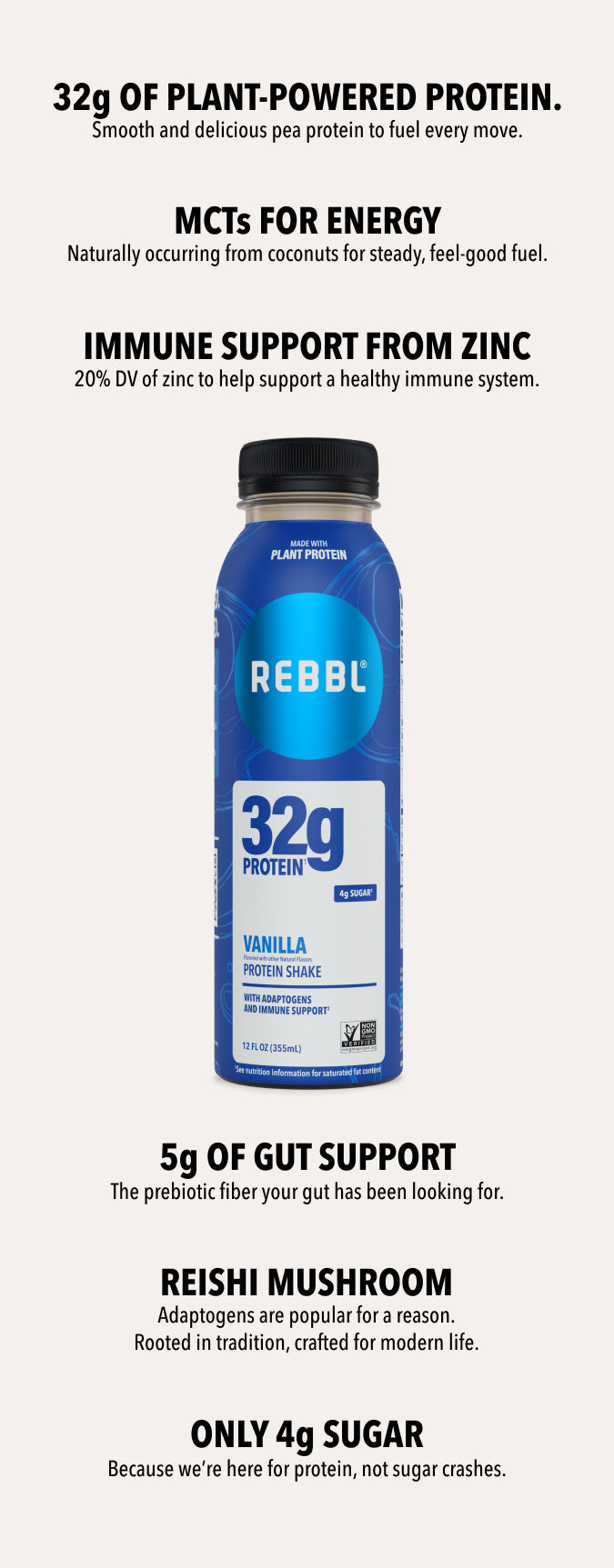 32g Vanilla Protein Shake – REBBL, Inc.