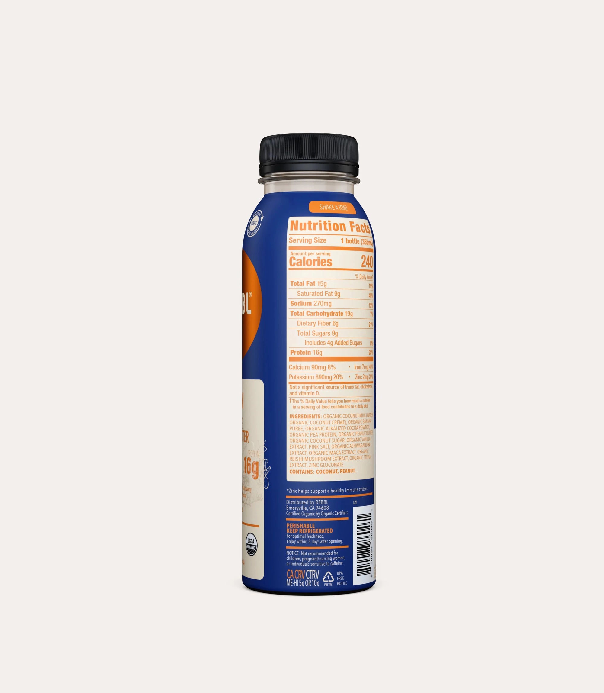 Protein bottle with Nutrition facts